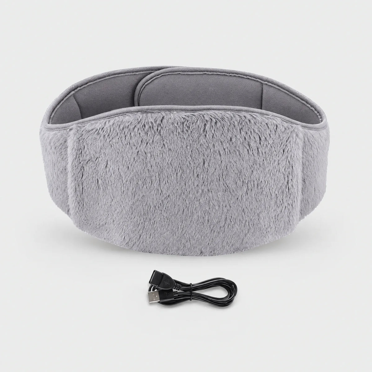 Alpenwarm heated waist belt in gray plush with USB cable