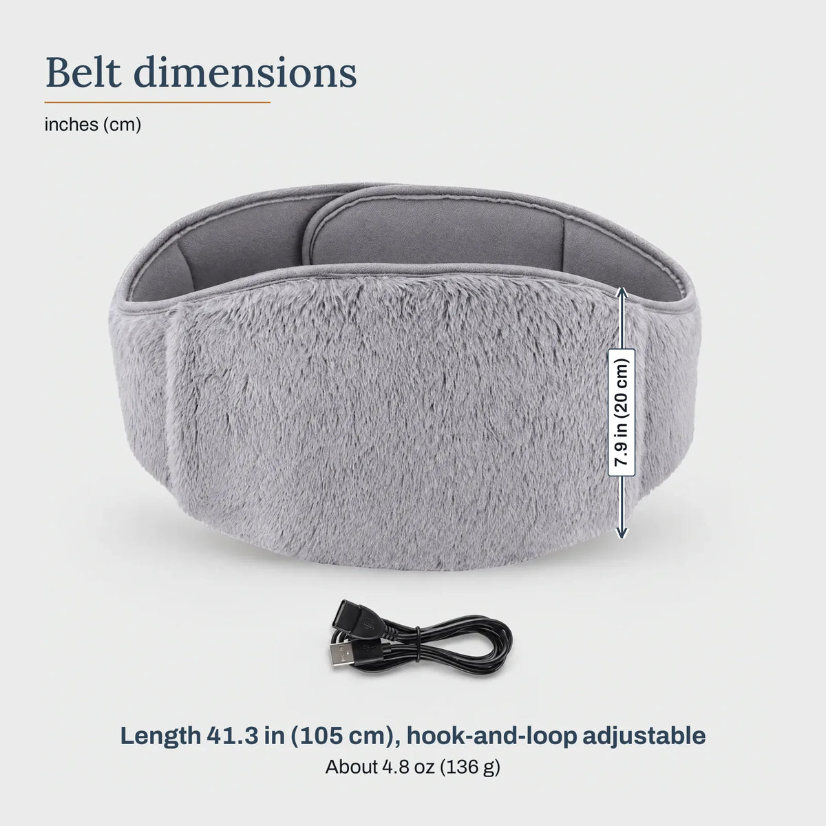 Belt dimensions – Heated Waist Belt for Belly and Back